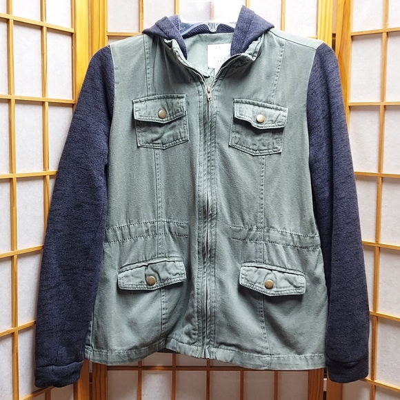 Full Tilt Jackets & Blazers - 🌿 Full Tilt hybrid cargo hoodie jacket Girl's XL or junior's S/M